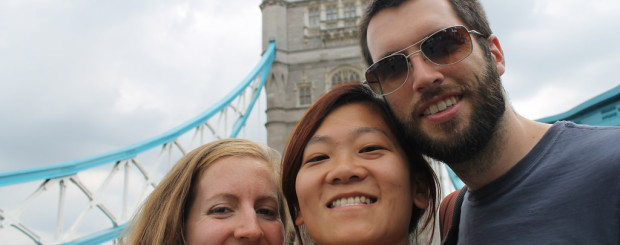 Three Friends in London Selfie