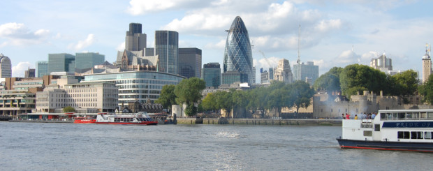 London City skyline and river